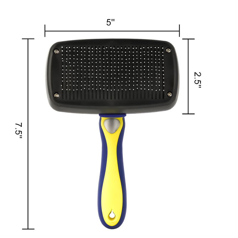Self Cleaning Dog Slicker Brush - Slicker Brush for Dogs - Gently Removes Loose Undercoat, Mats and Tangled Hair for Dogs and Cats. Dark Blue. - PawsPlanet Australia