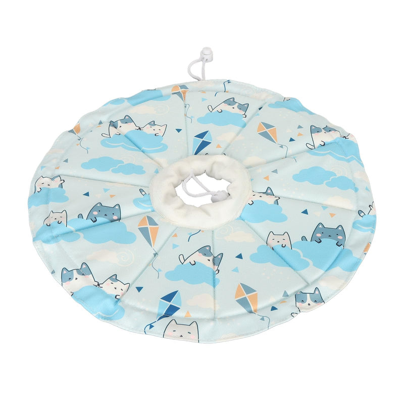 Cat Cone Collar, Multipurpose Soft Drawstring Design Waterproof Pet Cat Elizabethan Collar for Cats for Pets (Genericadyo0s68ng-14), Blue Genericadyo0s68ng-14 - PawsPlanet Australia
