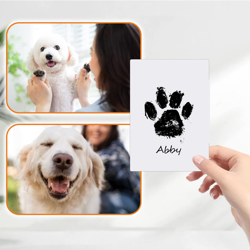 Nabance Paw Print Kit, Dog Nose Print Kit, No Mess Paw Print Stamp Pad for Dogs & Cats, 8Pcs Pet Paw Print Impression Kit with Photo Frames, Clean Touch Ink Pads, Nose Print Stamp Pad for Dogs Black 2-Pack, Large - PawsPlanet Australia