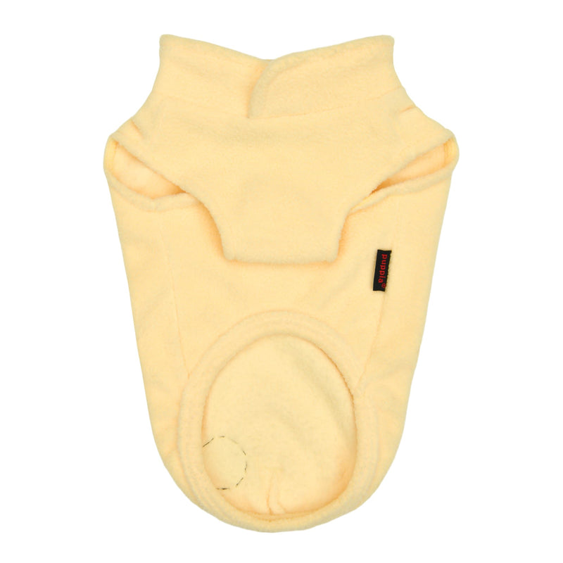 Puppia Lucius Warm Winter Mock Neck Polar Fleece Shirts with Integrated Harness for Small and Medium Dogs, Light Yellow, Small - PawsPlanet Australia