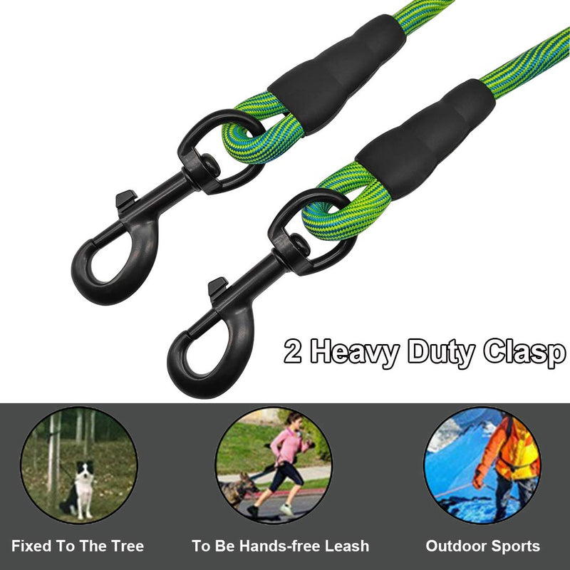 BTINESFUL 8ft/12ft/20ft/30ft/50ft Tie-Out Check Cord Long Rope Dog Leash, Recall Training Lead Leash- Great for Large Medium Small Dogs Training, Playing, Camping, or Backyard 20ft Green - PawsPlanet Australia