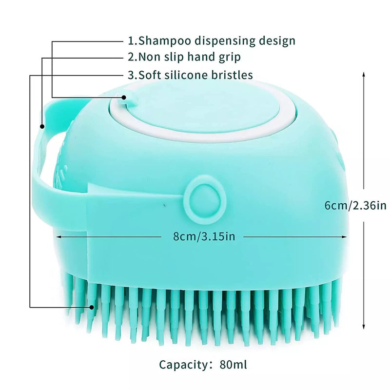 BEAUTY PCKT 2 IN 1 CAT AND DOG BATH MASSAGE BRUSH (pink, soft colors) Pink - PawsPlanet Australia
