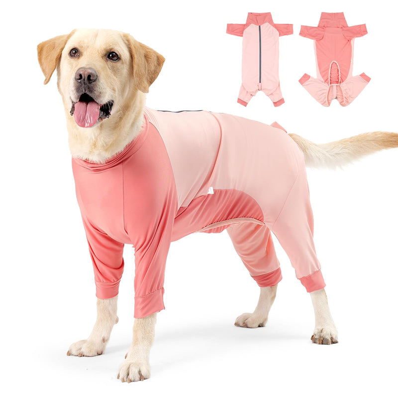 Etdane Dog Onesie Surgery Recovery Suit for Female Male Dogs After Spayed Suit Surgical Recovery Suit Anti Shedding Body Suit for Small Medium Large Dog Pink/L L