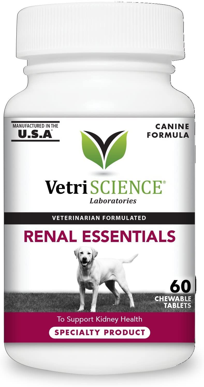 VETRISCIENCE Renal Essentials Kidney Supplement for Dogs – Kidney and Urinary Tract Support, Dog Kidney Supplement with Astragalus Root, Nettle and Herbs, UT Health Kidney Support