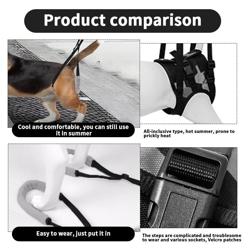 Dog Lifting Harness, Adjustable Assistance Dog Harness Dog Sling Leg Support for Injured Disabled Elderly Dogs Walking Aid