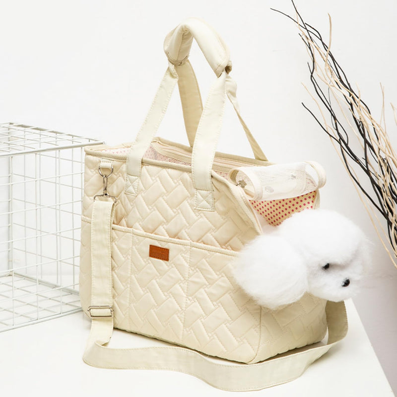 Woolala Pet Carrier, Pet-out carry bag for Cats and Dogs, Dog Travel Bag with Breathable Mesh, Portable Puppy Travel Carriers, Removable Pet Mat for Traveling, Shopping, Outside Activities L Gray