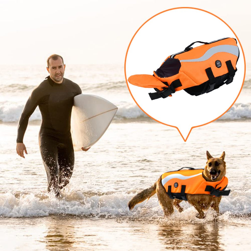 EMUST Dog Life Vests, Adjustable Life Jackets for Small Dogs with Enhanced Buoyancy, Small Dog Swim Vest with Durable Rescue Handle, Orange,XS XS - PawsPlanet Australia