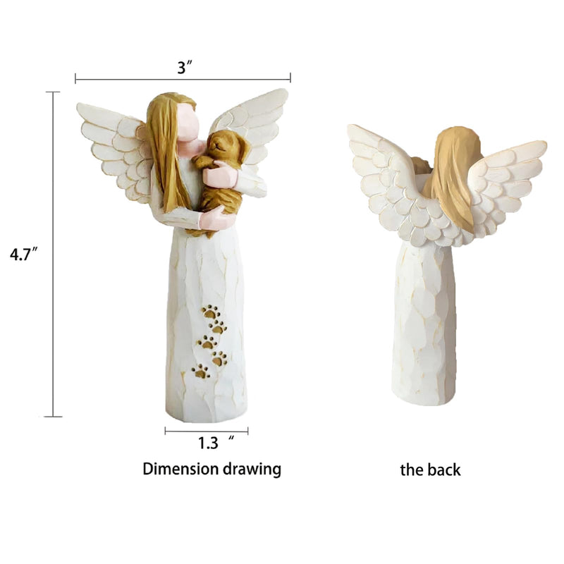Dog Memorial Gifts for Loss of Dog, Pet Memorial Gifts, Resin Angel Statues,Sculpting Angels，Pet Sympathy Gifts(White) - PawsPlanet Australia
