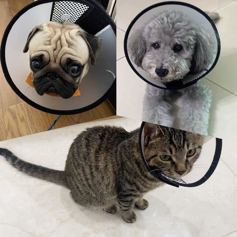 2 Pcs Cat Cone Dog Con,Adjustable Recovery Pet Cone,Fits Neck 7-11 inch Adjustable,Plastic Elizabethan Collar for Cats Kitten Small Dog After - PawsPlanet Australia