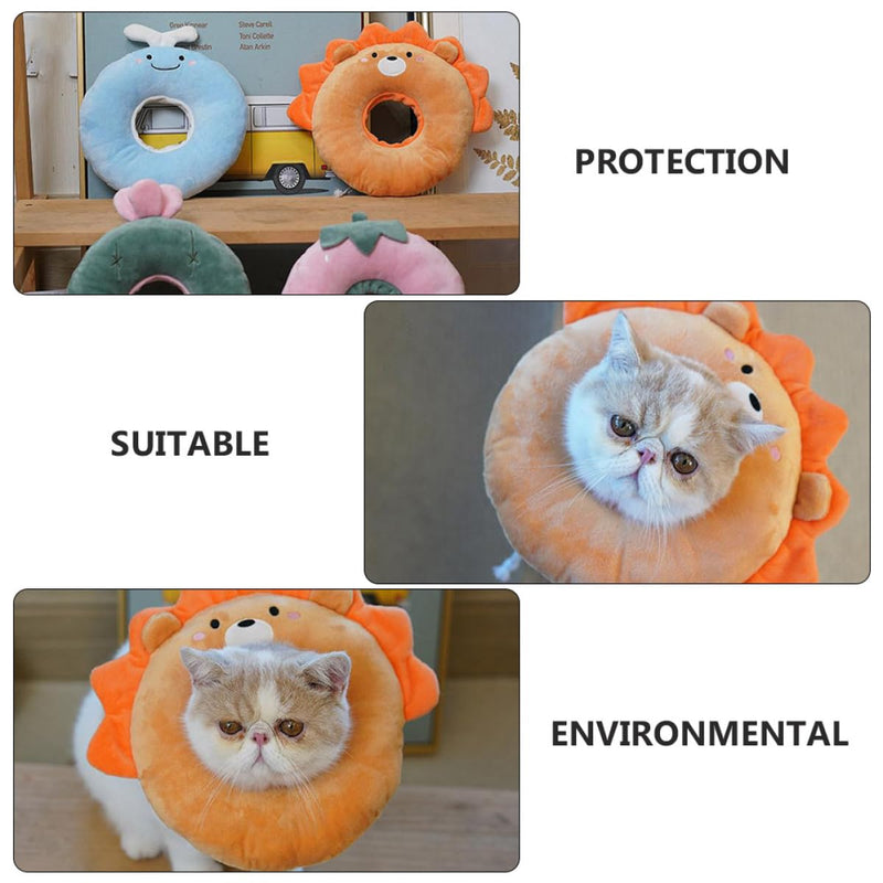 TOYANDONA Recovery Collar for Cats in Cartoon Shape Made of Polyester and PP. Soft and Comfortable. Protects against licking and scratching after surgery and injuries.