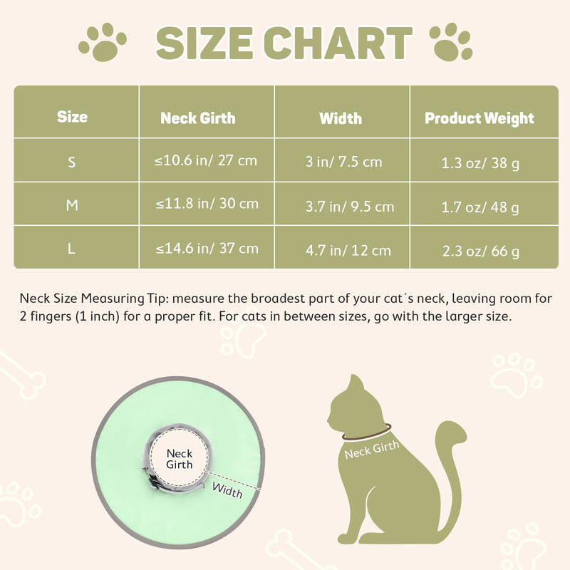 Avont Soft Cat Cone Collar, Lightweight Kitten Cone After Surgery, Comfortable E-Collar Alternative for Small Medium Large Cats to Stop Licking, Water-Resistant & Foldable Design -Green(M) Green M