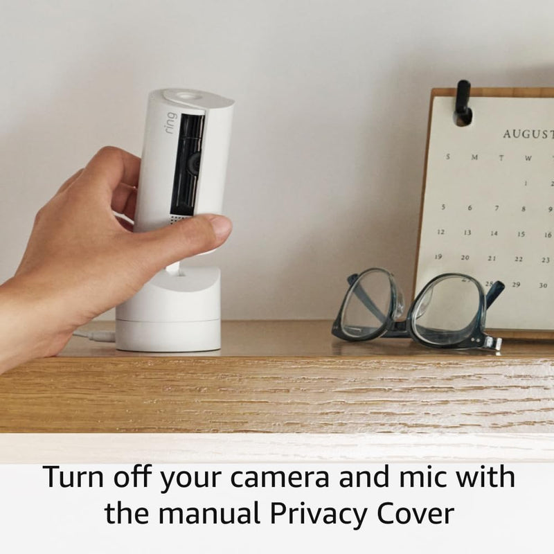 Ring Pan-Tilt Indoor Cam, White with Ring Pet Tag - PawsPlanet Australia