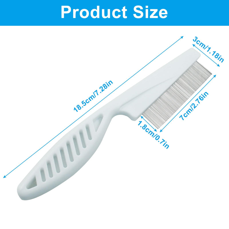 Flea Comb for Dogs and Cats, Metal Pet Lice Comb Fine Tooth Grooming Tool for Remove Anti Fleas and Flea Eggs(3pcs White) - PawsPlanet Australia