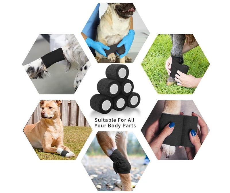 8 Rolls of Self-Adhesive Bandage, Cohesive Bandage, 5 cm x 4.5 m, Elastic Cohesive Bandage, Self-Adhesive for Dogs, Pets, Veterinary Wrap Tape