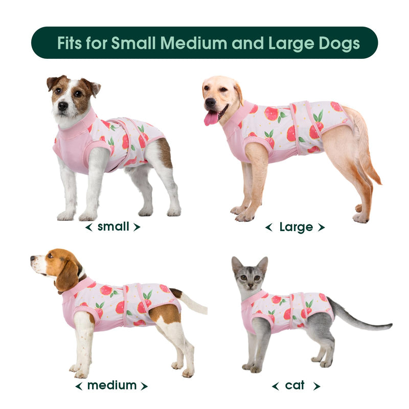 Kuoser Recovery Suit for Dogs Cats After Surgery, Professional Pet Recovery Shirt Dog Abdominal Wounds Bandages, Substitute E-Collar & Cone,Prevent Licking Dog Onesies Pet Surgery Recovery Suit Small (Back:11.4-13.4'', Weight:7-15 LB) Pink - PawsPlanet Australia