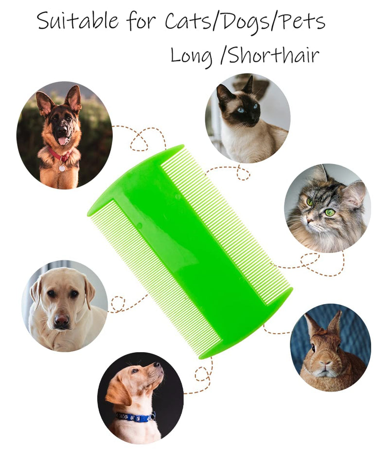 9 Pieces Pet Flea Lice Comb, Dog And Cat Tear Stain Remover Comb, Remove Eye Mucus Crust Dandruff Floating Hair. Pet Grooming Comb Kit For Long And Short Haired Dog Cat(Blue,Rose Red, Green) - PawsPlanet Australia