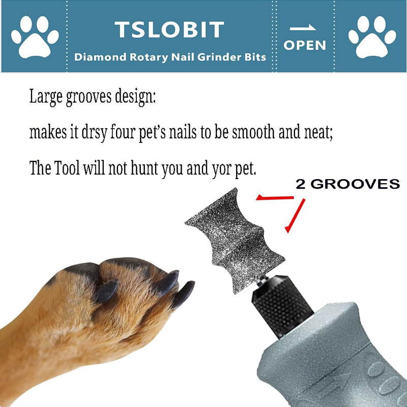 Diamond Dremel Dog Nail Grinder Attachment,1/8'' Pet Nail Grinder Wheel for Dremel Dog Nail Grinder, Diamond Rotory Bit for Dogs&Pets Nail Care,2-Pack（Large B+B） - PawsPlanet Australia