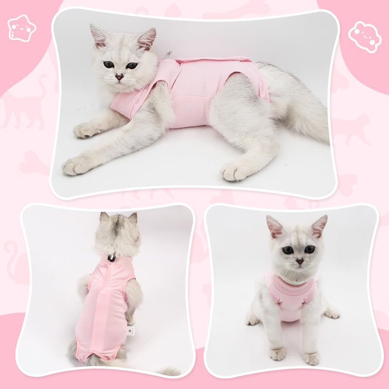 2PCS Cat Recovery Suit for Abdominal Wounds or Skin Diseases, Pink &Blue Kitten Cat Onesie for Cats After Surgery Female Kitten Recovery Suit, Breathable E-Collar Alternative for Cats After Spay Anti - PawsPlanet Australia