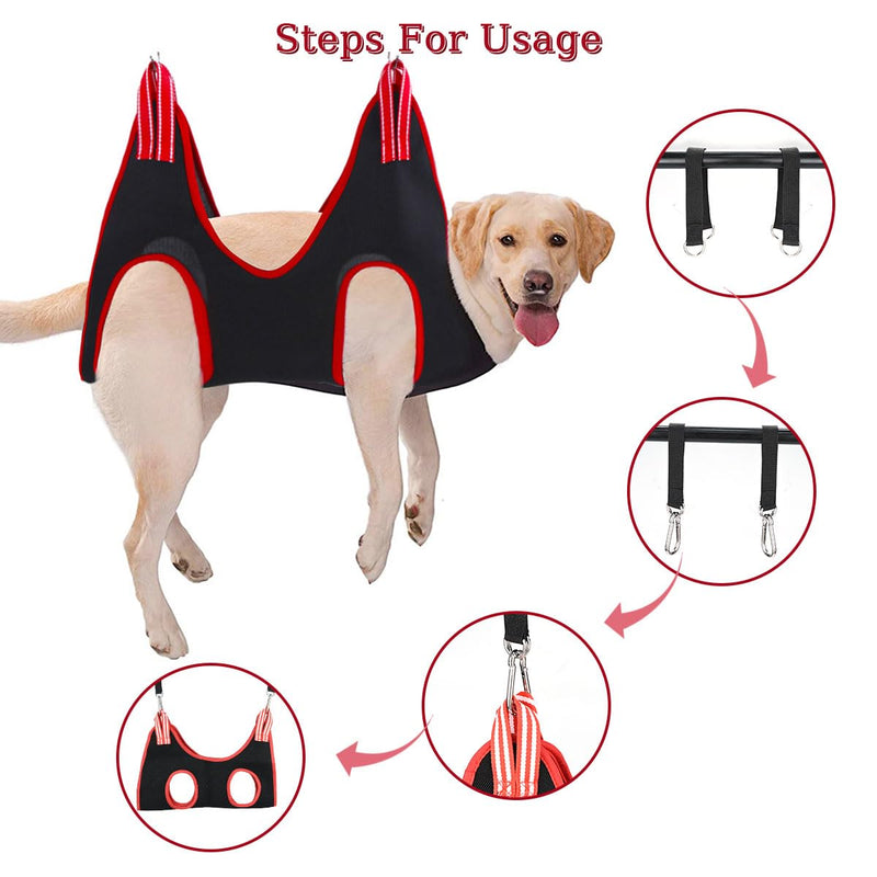 Cat & Dog Grooming Hammock, 12 In 1 Pet Grooming Hammock Harness with Comb, File & Nail Clippers, Nail Cutting Helper for Pets Nail Trimming Bathing Ears Care Washing