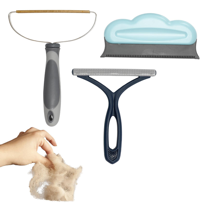 Dog Cat Hair Remover Set 4 Pcs, 1 Pack Dual-Sided Dog Shedding Blade, 3 Packs Pet Hair Fur Lint Remover Roller - PawsPlanet Australia
