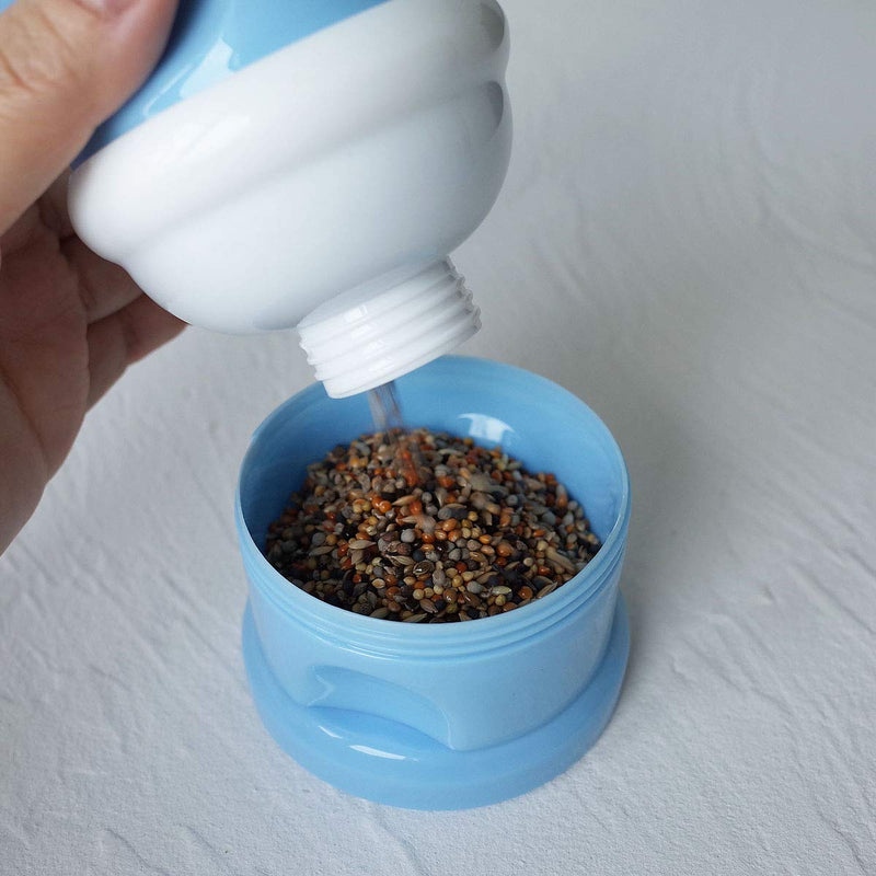 Portable Bird Feeder Cups Bird Food Water Treat Box Parrot Food Storage Container，Pet Travel Feeder(Blue) - PawsPlanet Australia