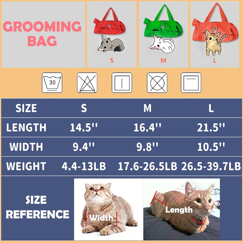 Kukaster Pet Cat’s Restraint Bag for Claw Care Nail Trimming Anti-Scratching Grooming Bag for Cats Medical Examination(Pink-l) L pink - PawsPlanet Australia