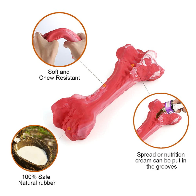 Indestructible Beef Flavored Rubber Dog Bone Chew Toy for Aggressive Chewers - Non-Toxic - 100% Safe Natural Rubber - Food Grade Material - Great for Dental Health - PawsPlanet Australia