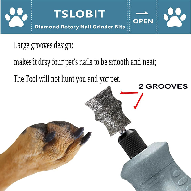 Diamond Dog Nail Grinder Attachment,1/8'' Pet Nail Grinder Wheel for Dremel Dog Nail Grinder, Diamond Rotory Bit for Dogs&Pets Nail Care,2-Pack（Large D+D） Classic D&D 80# 2P - PawsPlanet Australia