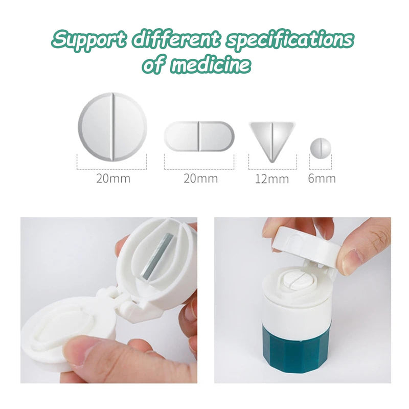 2 Pcs Pets Pill Shooter & Pill Crusher and Cutter, Pet Piller Gun for Tablets, Pet Medical Feeding Dispenser Soft Tip Syringe for Cats & Dogs, Portable Pill Splitter Multifunction Pill Box Green-1 - PawsPlanet Australia