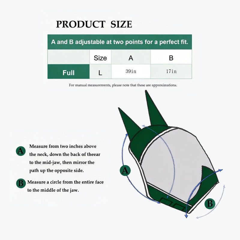 Horse Fly mask with Ears Cover |Soft Lightweight|Breathable Horse mask