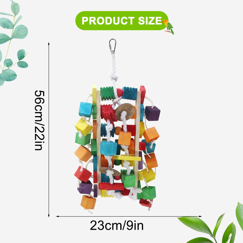 Parrot Bird Toys, Natural Multi-Colored Wooden Blocks Bird Chewing Toy for Small and Medium-Sized Macaws, African Grey, Cockatoos, Amazon Parrots color 1 - PawsPlanet Australia