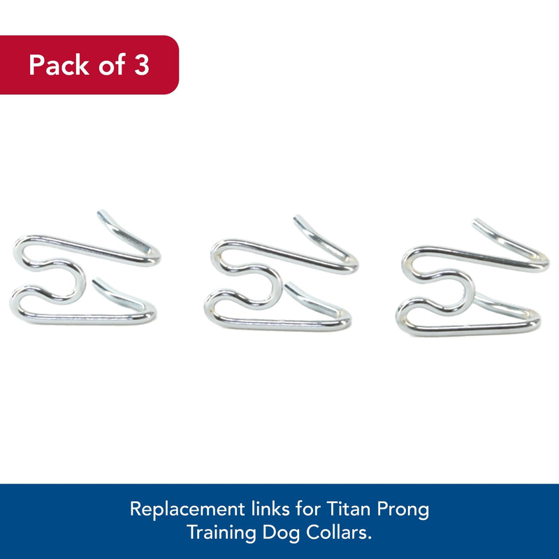 Coastal Pet Titan Extra Links for Dog Prong Training Collars - Links for Training Collar - Durable Metal Dog Collar Links - Rust-Resistant - Quality Dog Supplies - 3 mm (Set of 3) Chrome 3.0 mm (Set of 3) (Pack of 1)