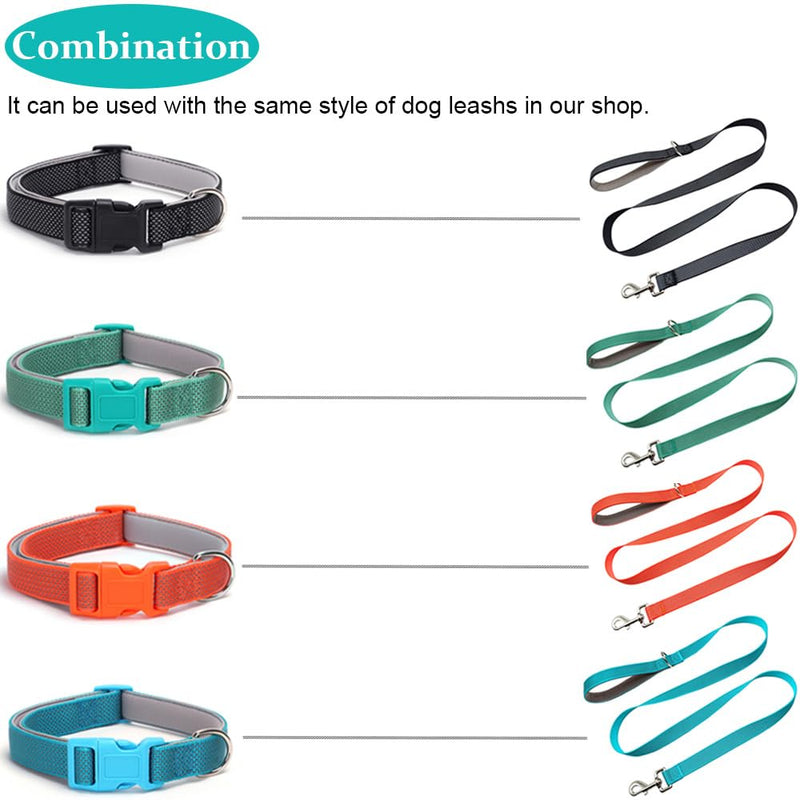 Full Reflective Dog Collar Adjustable Soft Padded Nylon Pet Collars Durable D-Ring Quick Release Buckle Working Collars for Small Medium Large Dogs (Orange, S) S : Width 5/8", Length 10-16" Orange