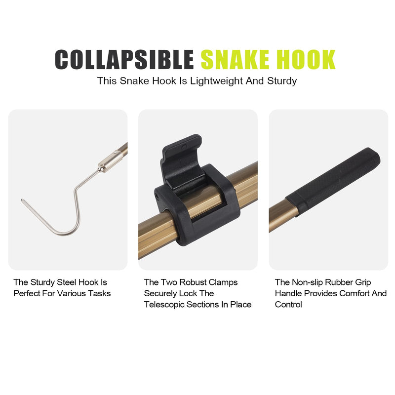 Snake Catcher Grabber Hook Handling Tool for Rattlesnake Copperhead Python Catching Control Moving Capture Remove Trapping Feeding - PawsPlanet Australia