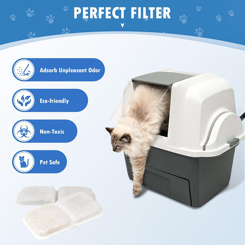 12 Pack Air Purifier Pad for Catit Airsift Jumbo/Regular/Smartsift Litter Box, Dual Action Filter to kepp Catit Litter Box Fresh Smell，Cat Litter Box Filters Pads Replacement - PawsPlanet Australia