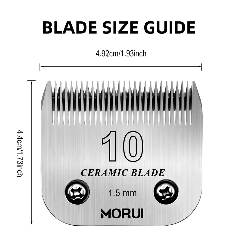 Pet Dog Grooming Clipper Replacement Blade，Detachable Ceramic Blade，Compatible with Most Andis,Oster A5 Wahl KM Series Clippers Size 10 Cut Length 1/16"(1.5mm) 10# - PawsPlanet Australia
