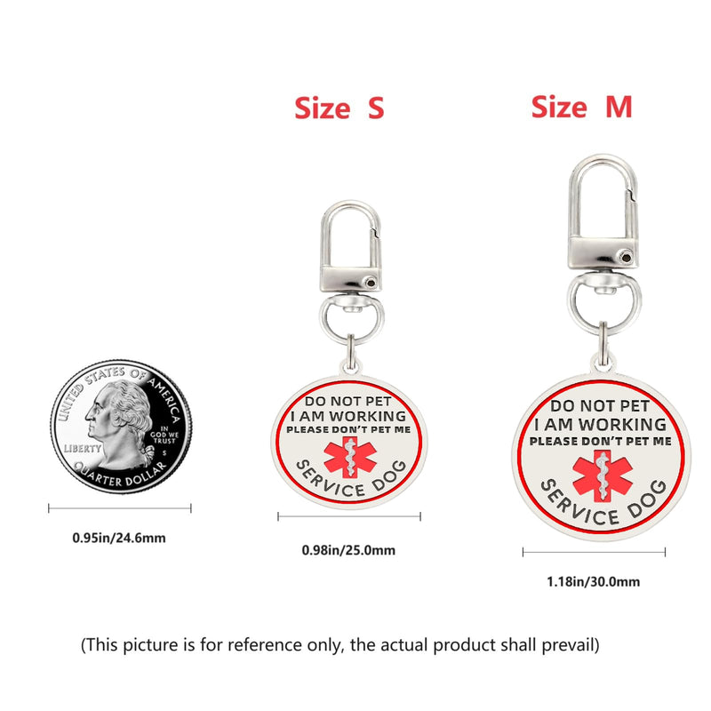 Do Not Pet Service Dog ID Tag, Double Side Engraved Easily Attach to Dog Collar, Harness or Vest (Medium-1.18 inch) Medium Do Not Pet Tag - PawsPlanet Australia
