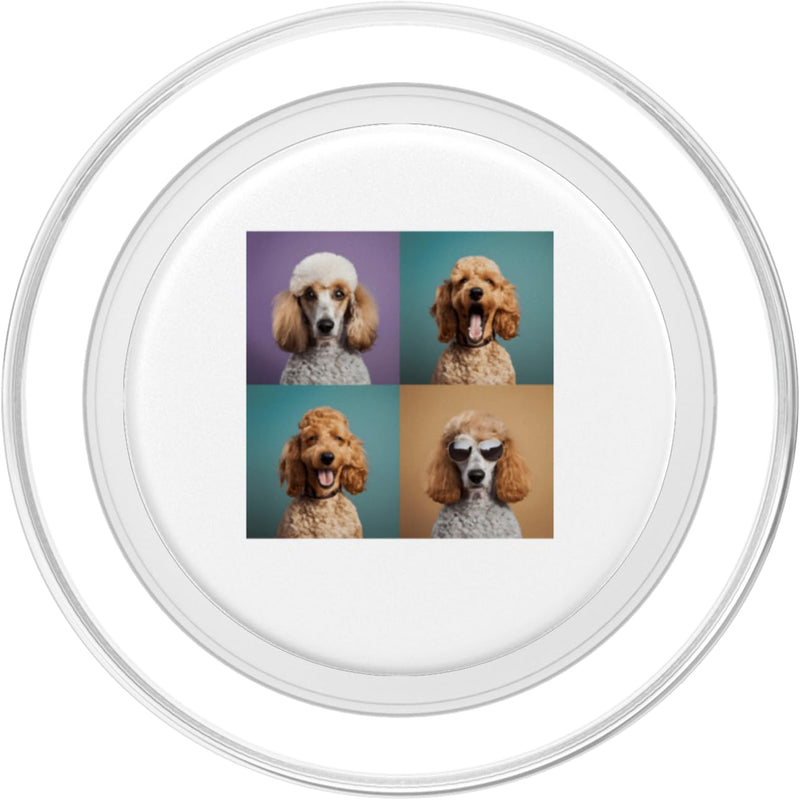 Poodle Pet Face Portrait Photobooth With Sunglasses PopSockets PopGrip for MagSafe Magnetic PopGrip - PawsPlanet Australia
