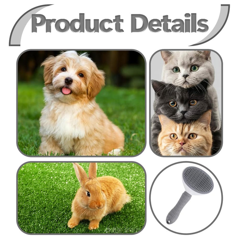 Cat Brush for Shedding & Grooming, Self-Cleaning Cat Slicker Brush with Push Button | Gentle Deshedding & Dematting Tool for Short & Long Hair Cats and Dogs | Massaging Pet Hair Remover for Loose Fur - PawsPlanet Australia