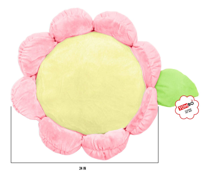 TONBO Soft Plush Small Cute and Cozy Pastel Pink Flower Dog Cat Bed, Washer and Dryer Friendly, (Pastel Pink) - PawsPlanet Australia