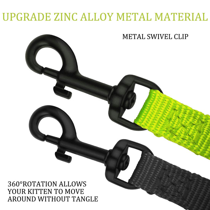 2 Pack Dog and Cat Leash With Easy to Use Collar Hook - Strong and Durable for Small and Medium Pets - Includes Collapsible Pet Bowl (Set 3-Black+Green) Set 03-Black+Green 2/3"x 5 FT - PawsPlanet Australia