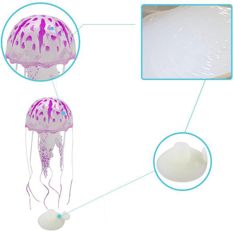 Jowxsx Funny Jellyfish Toy Fishtank Accessories Underwater World Floating Decors Cartoon Aquarium Ornaments Toy Jellyfish Decor (Rose Red) Rose Red - PawsPlanet Australia