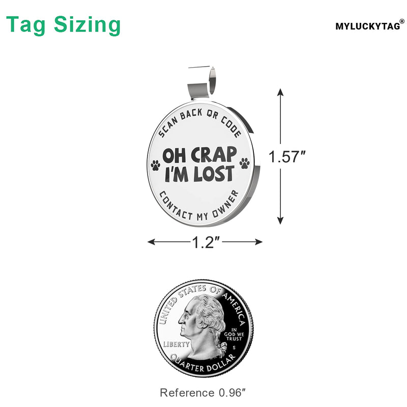 MYLUCKYTAG QR Code Pet ID Tags Dog Tags - Pet Online Profile - Scan QR Receive Instant Pet Location Alert Email Im Lost - PawsPlanet Australia