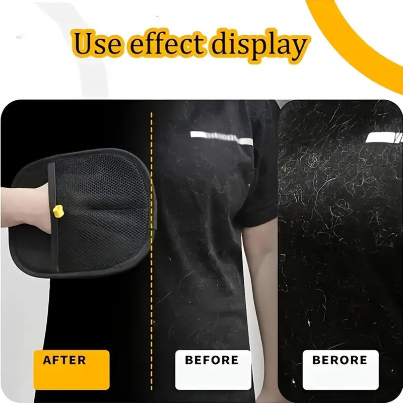 Pet Grooming Glove - Gentle Dog & Cat De-Shedding Glove - Hair Remover for Furniture, Clothes & Car