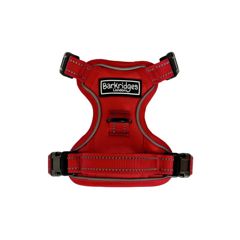 Barkridges® TruFit Comfort Dog Harness Adjustable Easy to Wear | No Pull Training | Chafing-Free | Safety Reflective | Comfortable Small Medium Large (Red, XS - Regular Fit) Red - PawsPlanet Australia