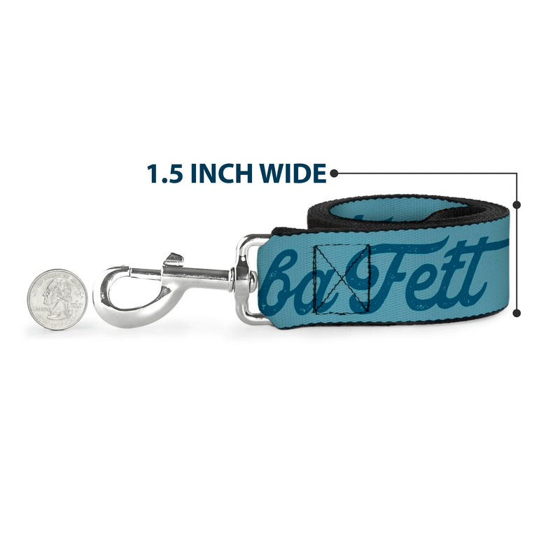 Star Wars Pet Leash, Dog Leash, Star Wars Boba Fett Script and Logo Blues Red, 6 Feet Long 1.5 Inch Wide 6 Feet Long - 1.5" Wide
