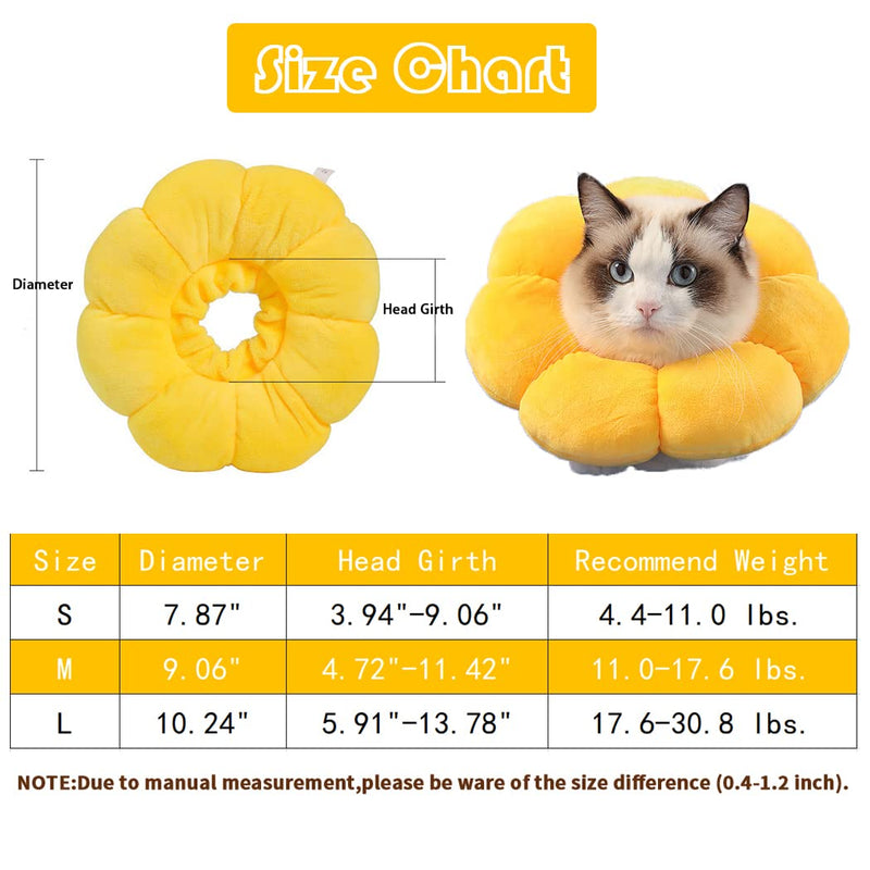Cat Recovery Cone Collar Pet E-Collar Elizabethan Collar After Surgery Recovery Pet Cone for Cat Puppy Breathable Soft Edge and Easy to Clean (Yellow, Large) Yellow - PawsPlanet Australia