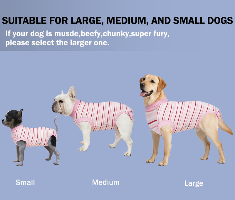 Dog Surgery Recovery Suit for Female Spay Post Surgery,Soft Surgical Recovery Puppy Onesie,Cone Alternative Recovery Bodysuit,Abdominal Wonds Anti Licking Surgery Suit,Striped Pink S Striped Pink - PawsPlanet Australia