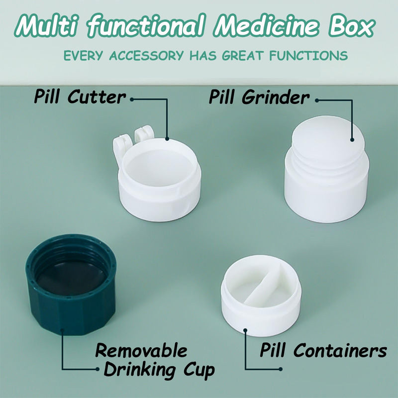 2 Pcs Pets Pill Shooter & Pill Crusher and Cutter, Pet Piller Gun for Tablets, Pet Medical Feeding Dispenser Soft Tip Syringe for Cats & Dogs, Portable Pill Splitter Multifunction Pill Box Green-1 - PawsPlanet Australia