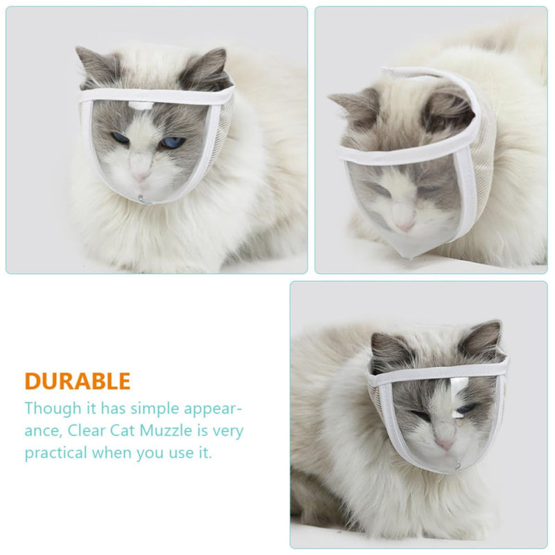 Transparent cat muzzle headgear, breathable, made of plastic, with a 20-25cm head circumference and easy to store, for the care of kittens and cats